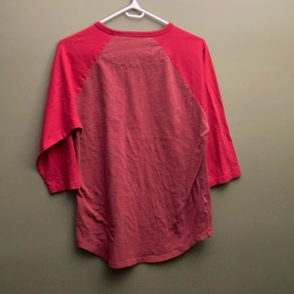 Mitchell & Ness Red and Gold Three Quarter Length  Sleeve Tee Relaxed Fit - Picture 7 of 8